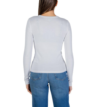 White Cotton Long Sleeve T-Shirt