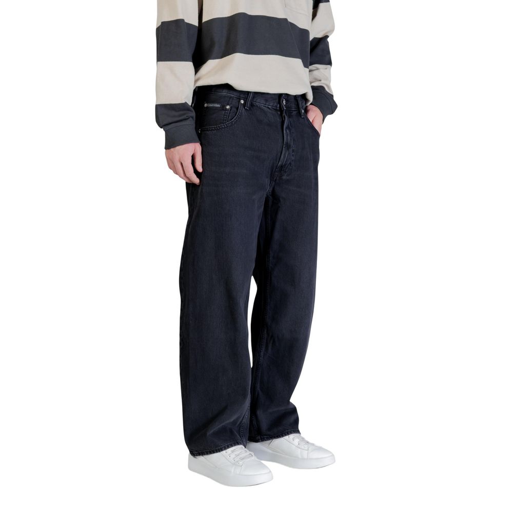 Black Cotton Relaxed Fit Jeans
