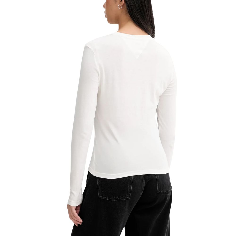 Cream Recycled Cotton Long Sleeve T-Shirt