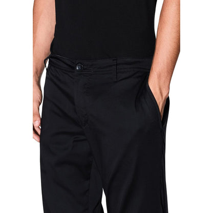 Black Cotton Skinny Pants