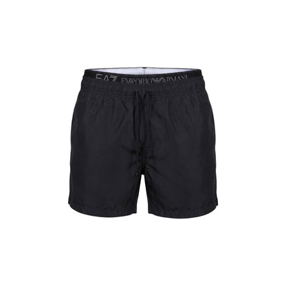 Black Polyester Swim Shorts