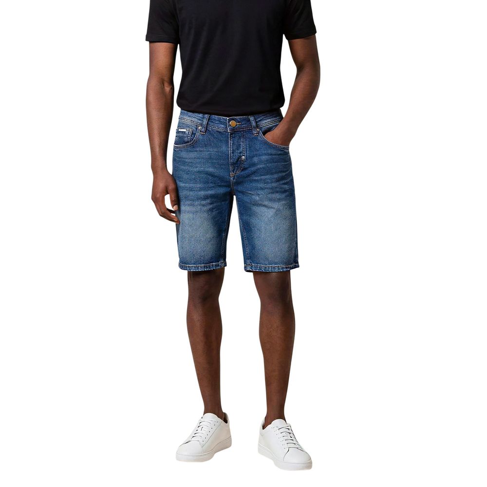 Blue Cotton Bermuda Shorts