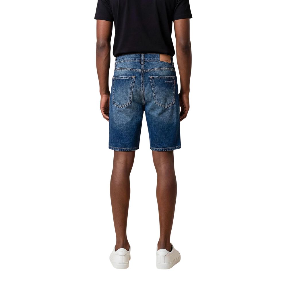 Blue Cotton Bermuda Shorts