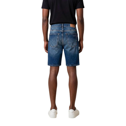 Blue Cotton Bermuda Shorts