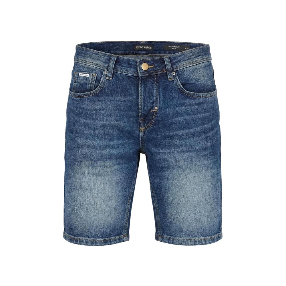 Blue Cotton Bermuda Shorts