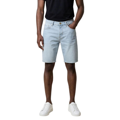 Light Blue Cotton Bermuda Shorts