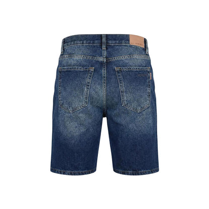 Blue Cotton Bermuda Shorts