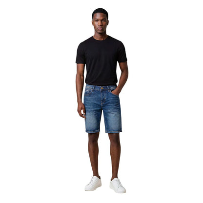 Blue Cotton Bermuda Shorts
