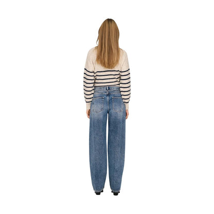 Light Blue Cotton Bootcut Jeans