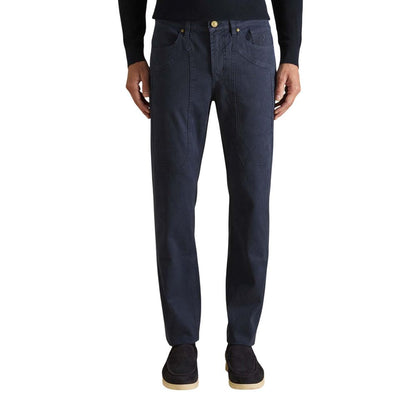 Blue Elastane Skinny Pants