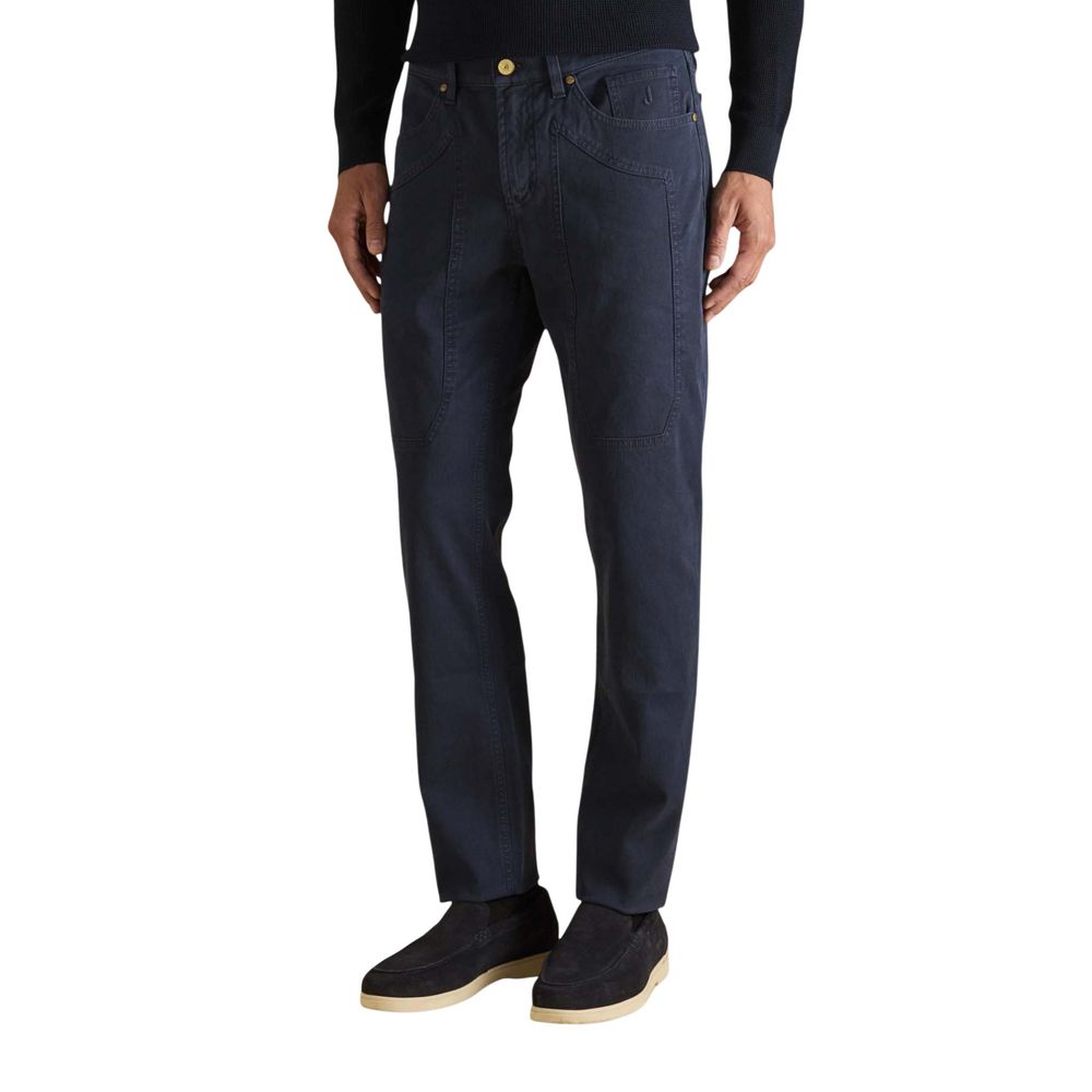 Blue Elastane Skinny Pants