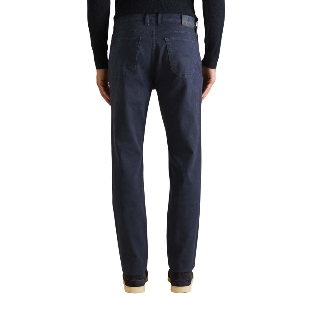 Blue Elastane Skinny Pants