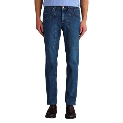 Blue Recycled Cotton Skinny Jeans