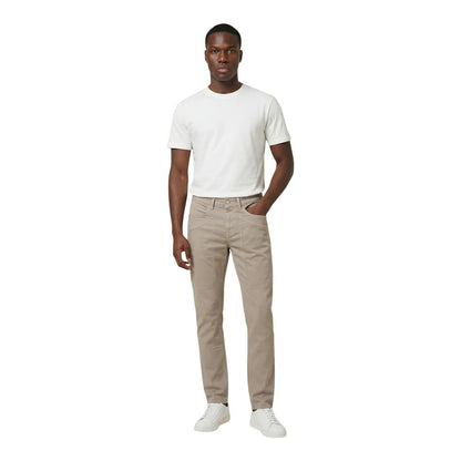 Beige Cotton Skinny Jeans