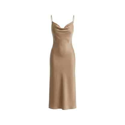 Beige Lyocell Long Dress