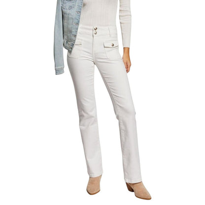 Beige Cotton Skinny Jeans