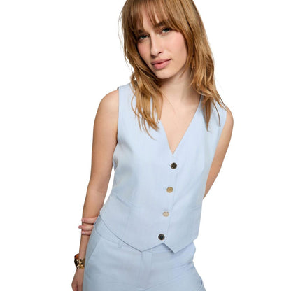 Blue Polyester Waistcoat