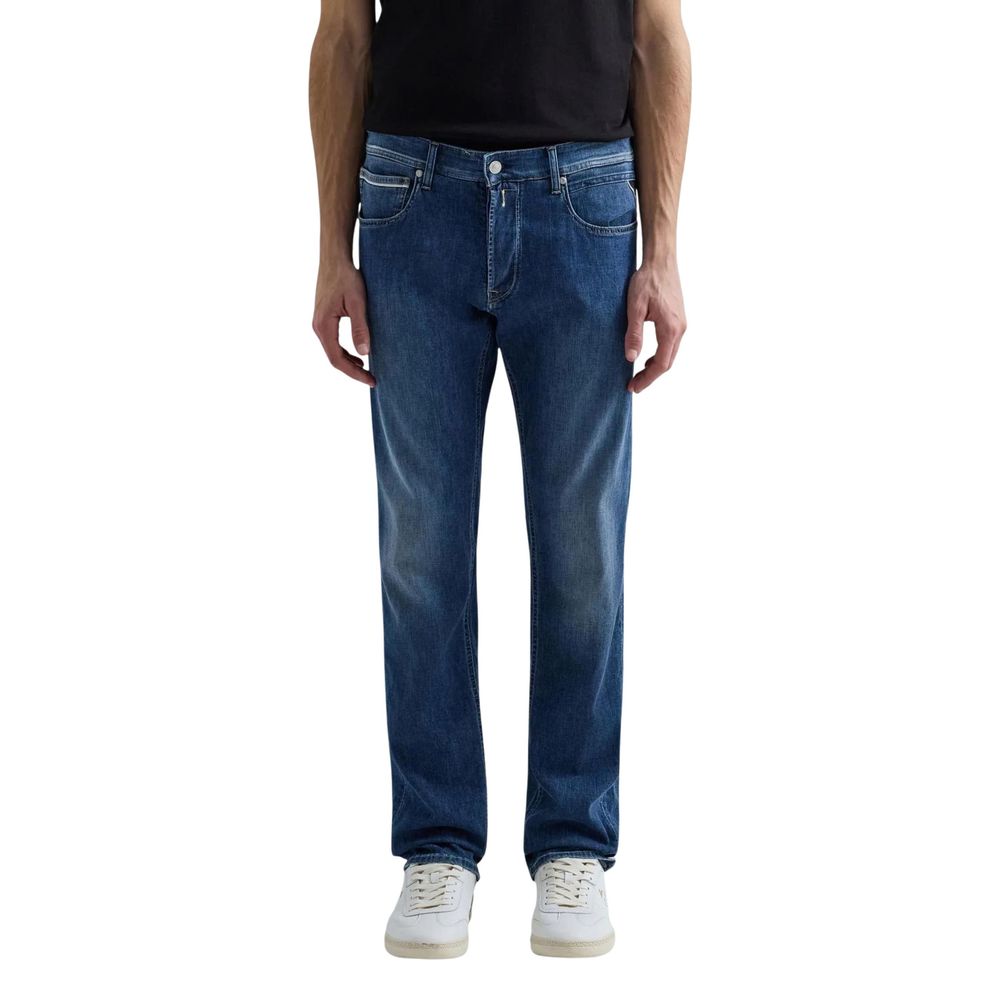 Blue Cotton Relaxed Fit Jeans