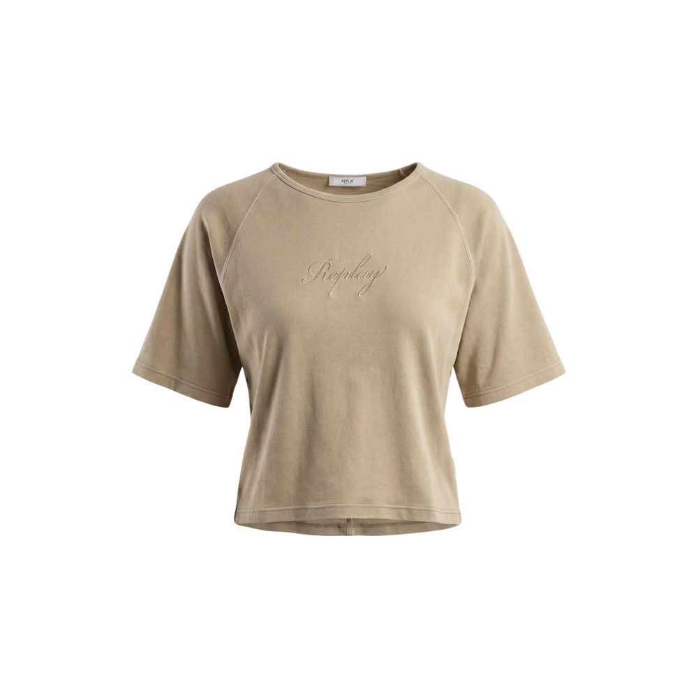 Beige Cotton T-Shirt