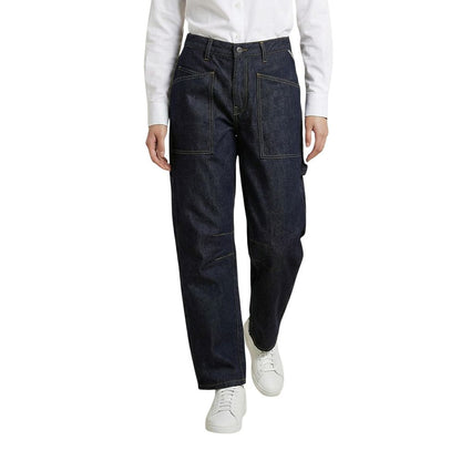Blue Cotton Mom Jeans