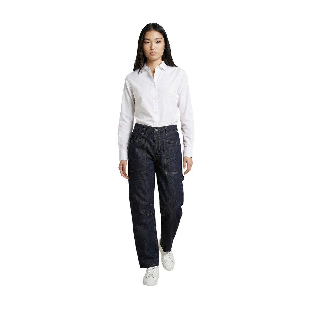 Blue Cotton Mom Jeans