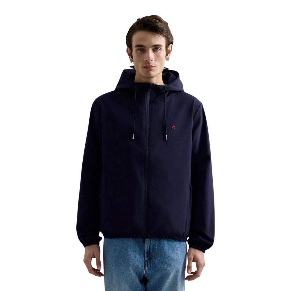 Blue Polyester Shell Jacket