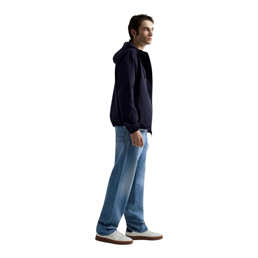 Blue Polyester Shell Jacket