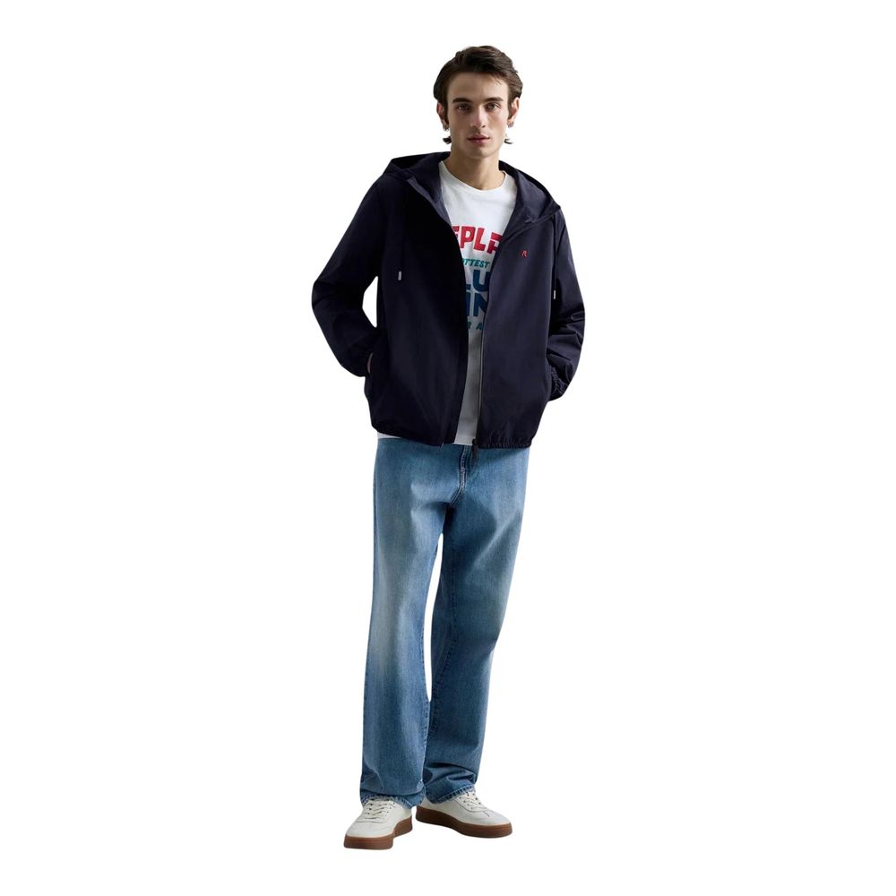 Blue Polyester Shell Jacket