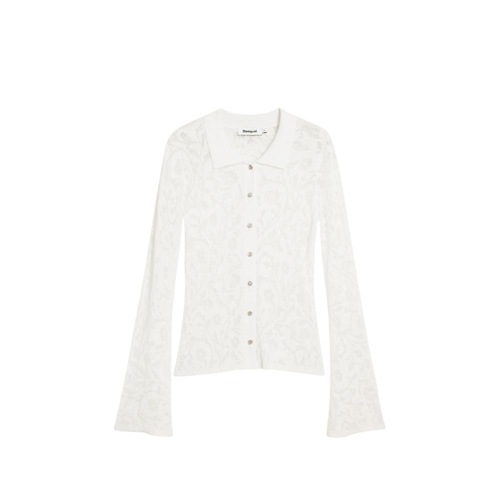 Cream Viscose Long Sleeve T-Shirt