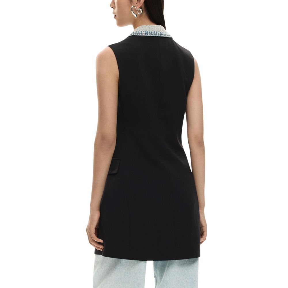 Black Polyester Midi Dress