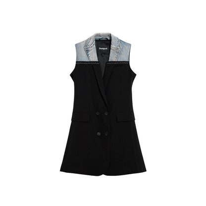 Black Polyester Midi Dress
