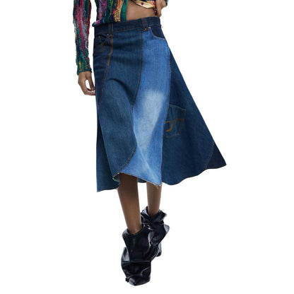 Blue Cotton Long Skirt