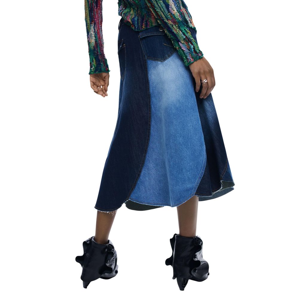 Blue Cotton Long Skirt