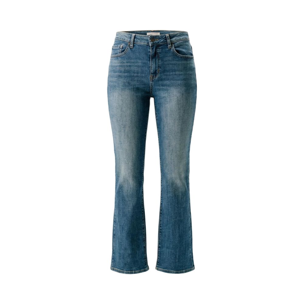 Blue Cotton Bootcut Jeans