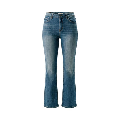 Blue Cotton Bootcut Jeans