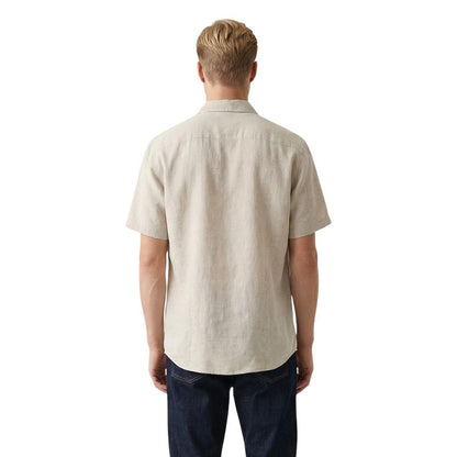 Beige Linen Shortsleeve Shirt