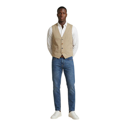 Beige Cotton Waistcoat