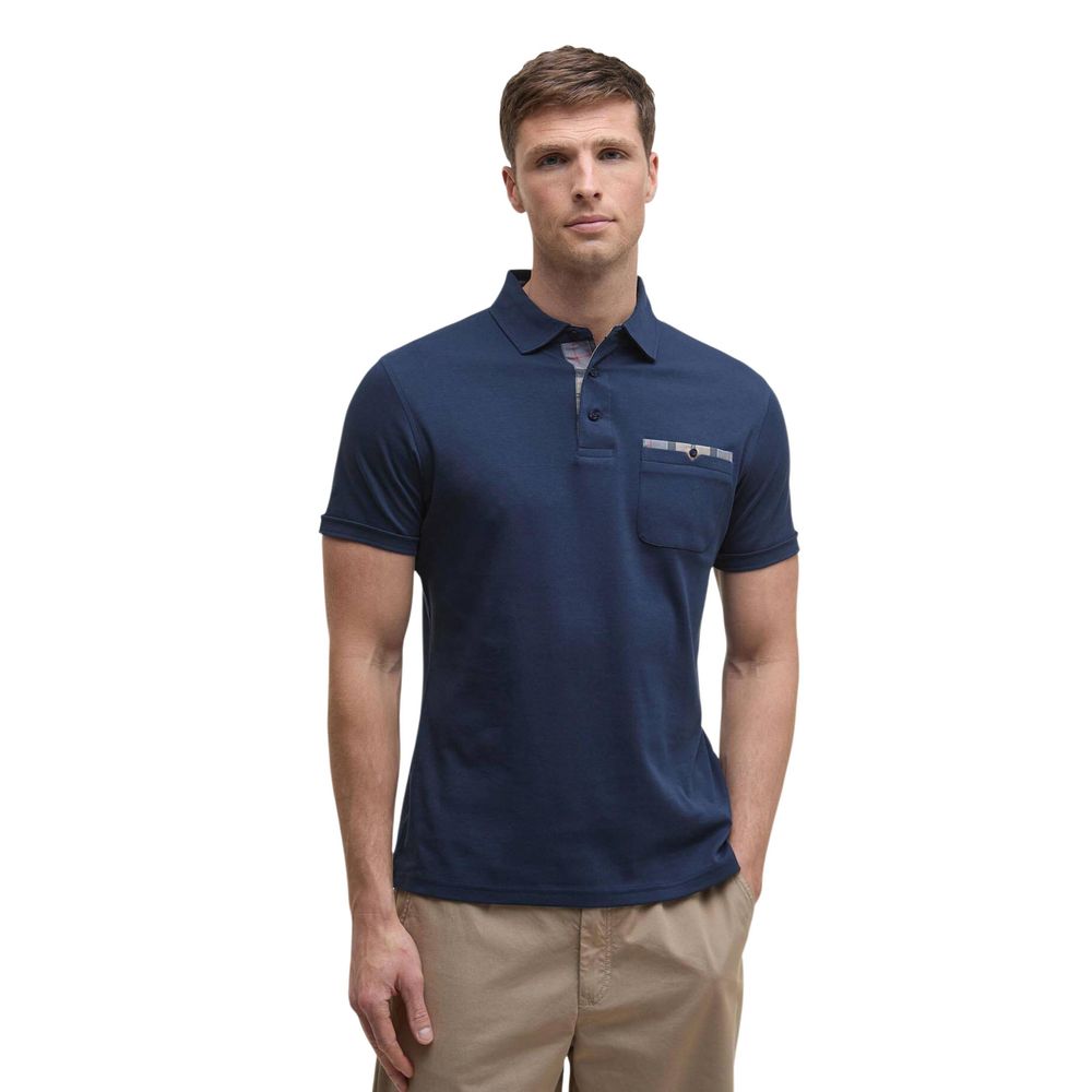Blue Cotton Polo Shirt
