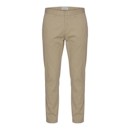 Beige Cotton Skinny Pants