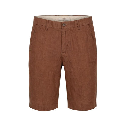 Beige Linen Bermuda Shorts