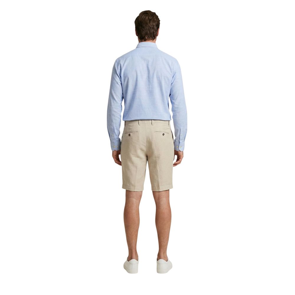Beige Linen Bermuda Shorts