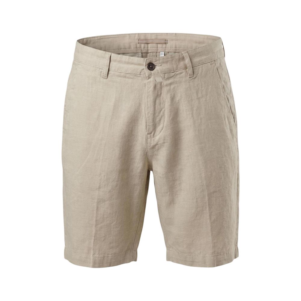 Beige Linen Bermuda Shorts