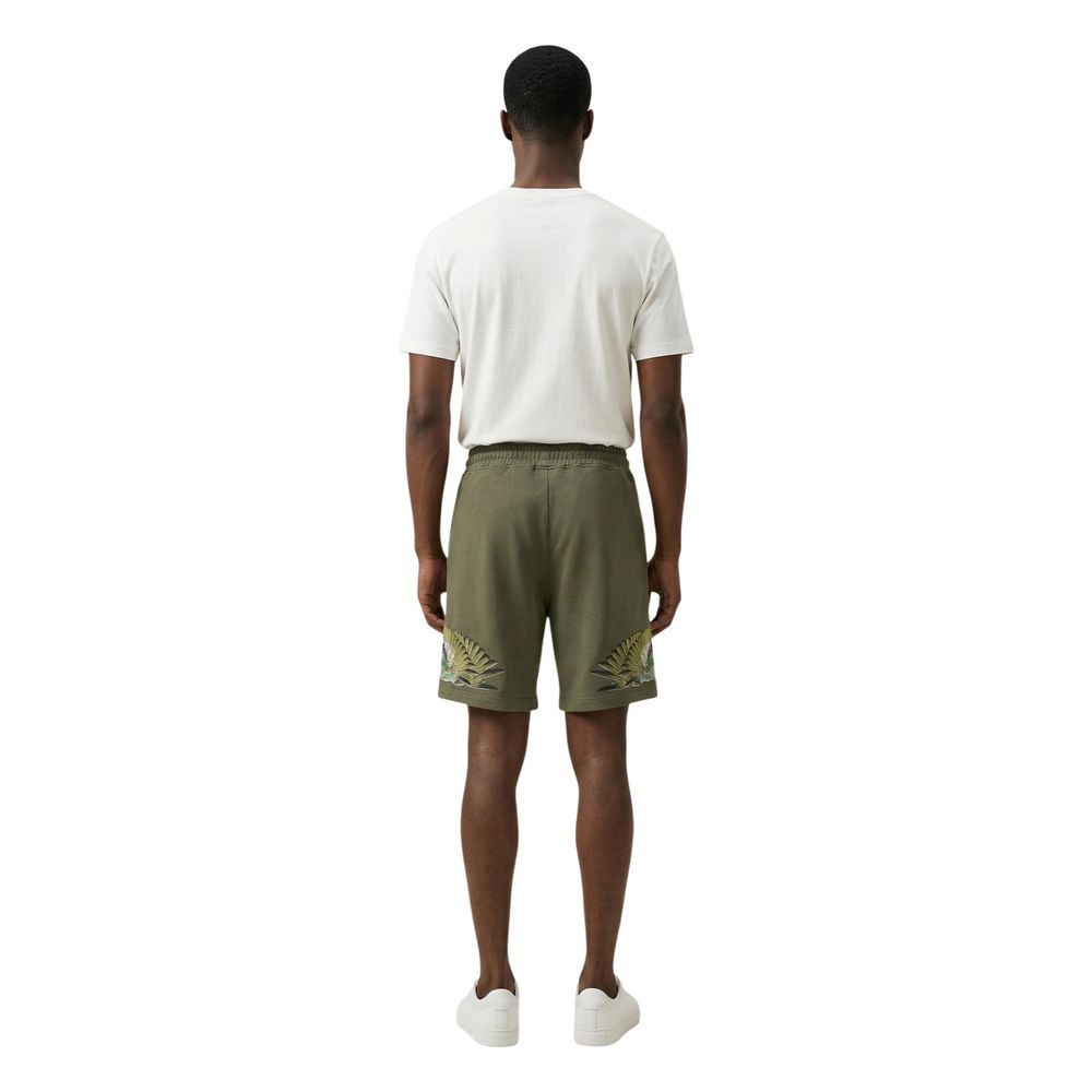 Green Cotton Bermuda Shorts