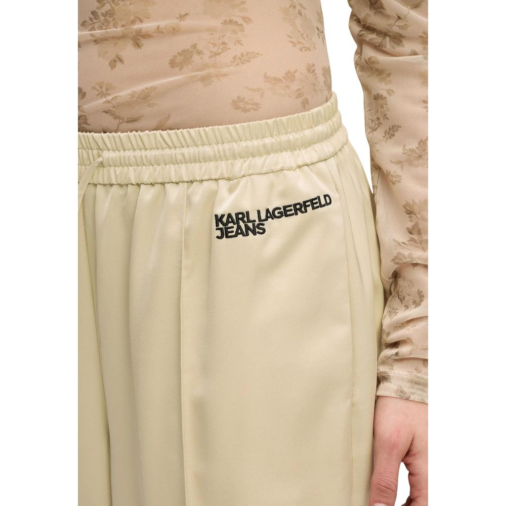 Beige Polyester Joggers (Workout Pants)