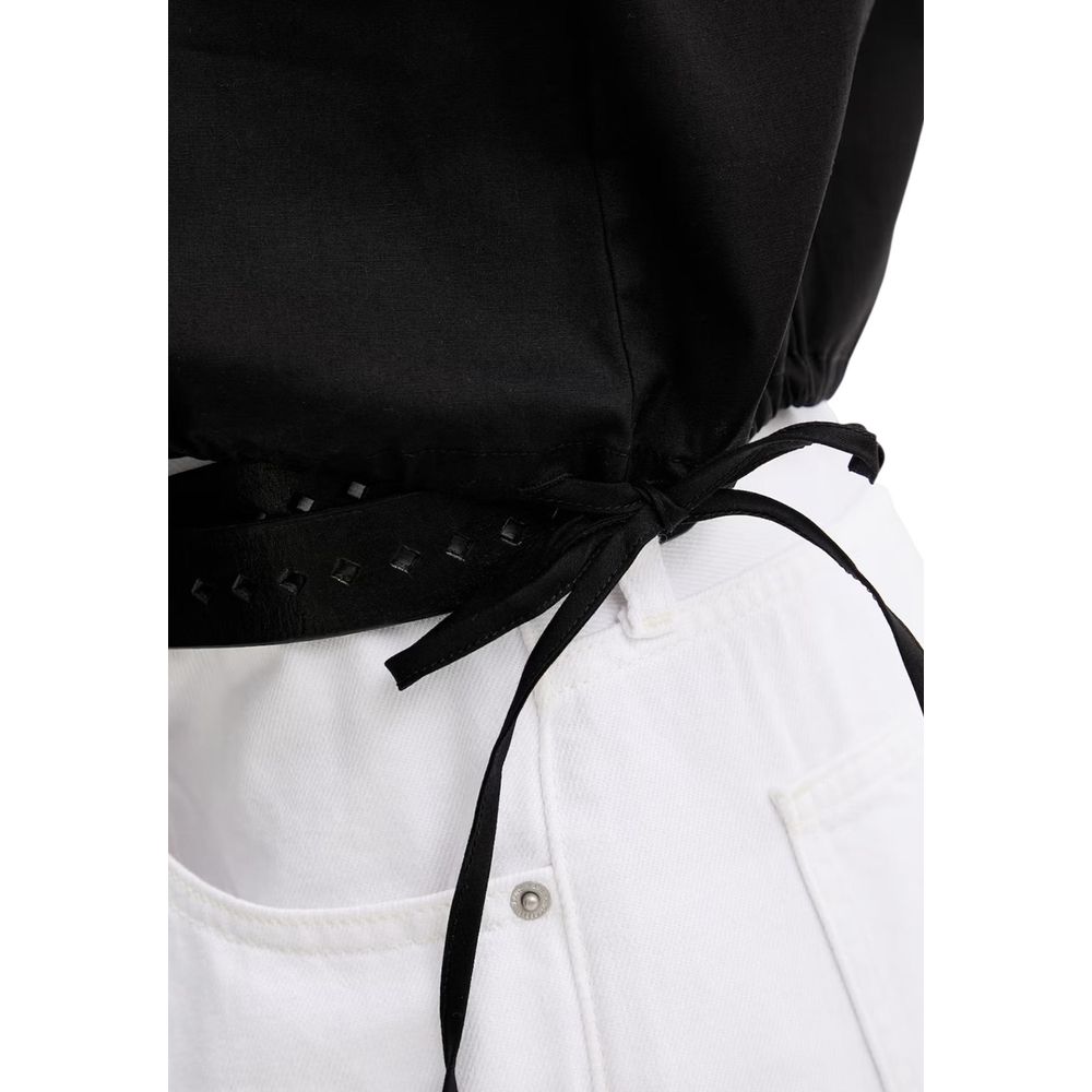 Black Cotton Shortsleeve Shirt