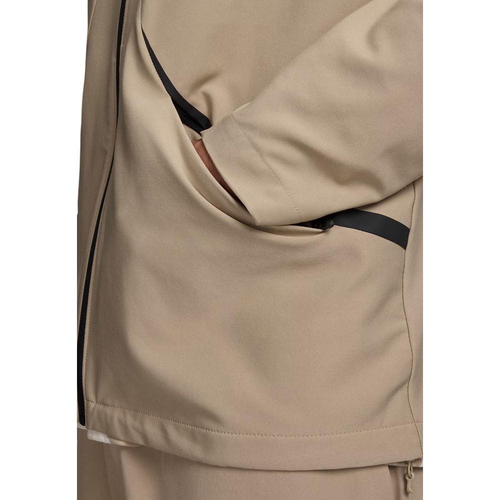 Beige Polyester Hoodie
