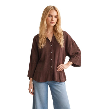 Brown Viscose Blouse