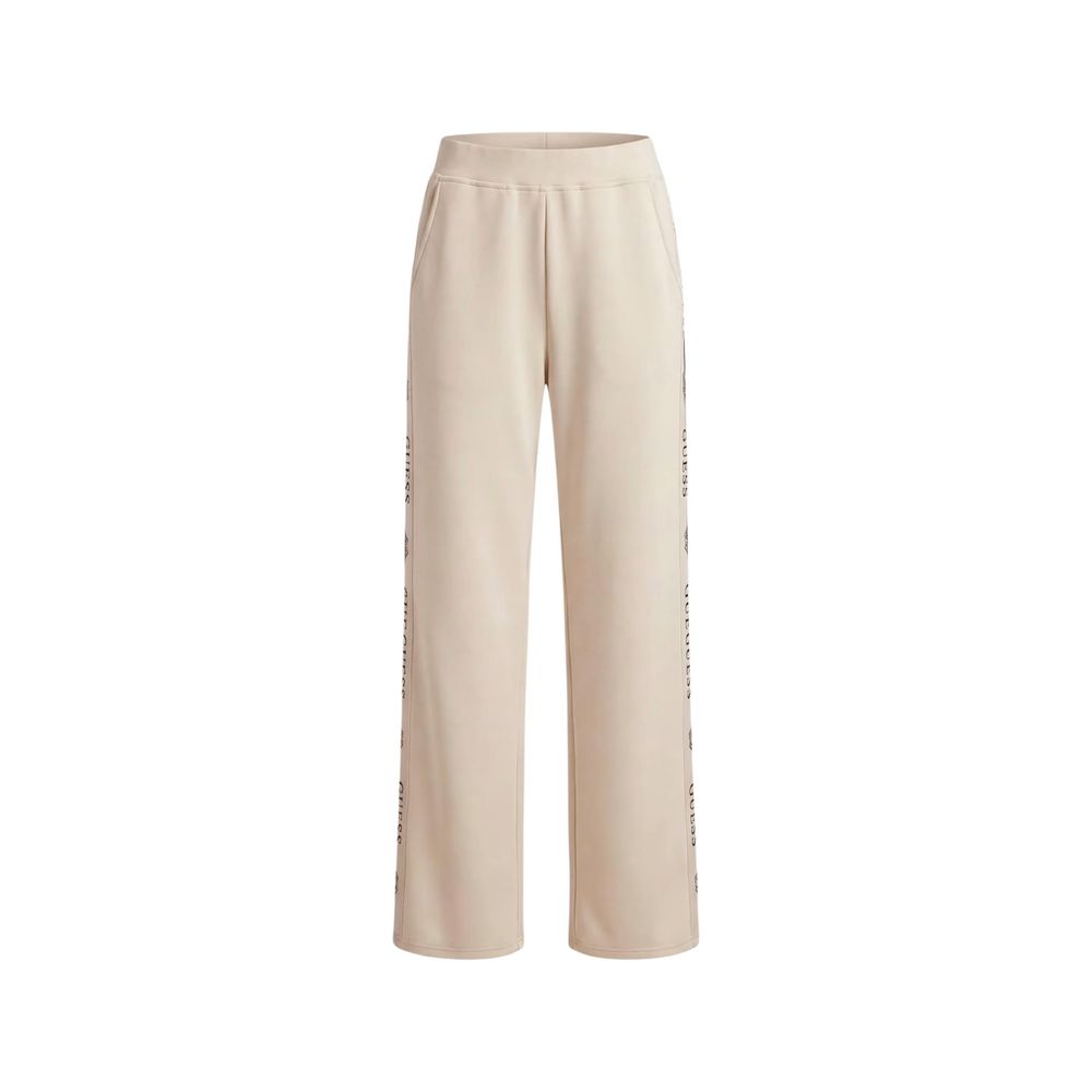 Beige Polyester Joggers (Workout Pants)