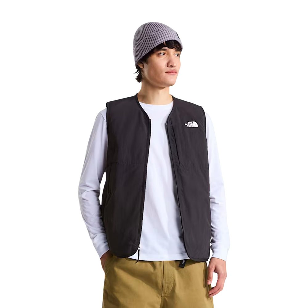 Black Nylon Sleeveless Jacket