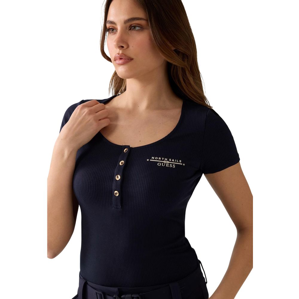 Blue Viscose T-Shirt